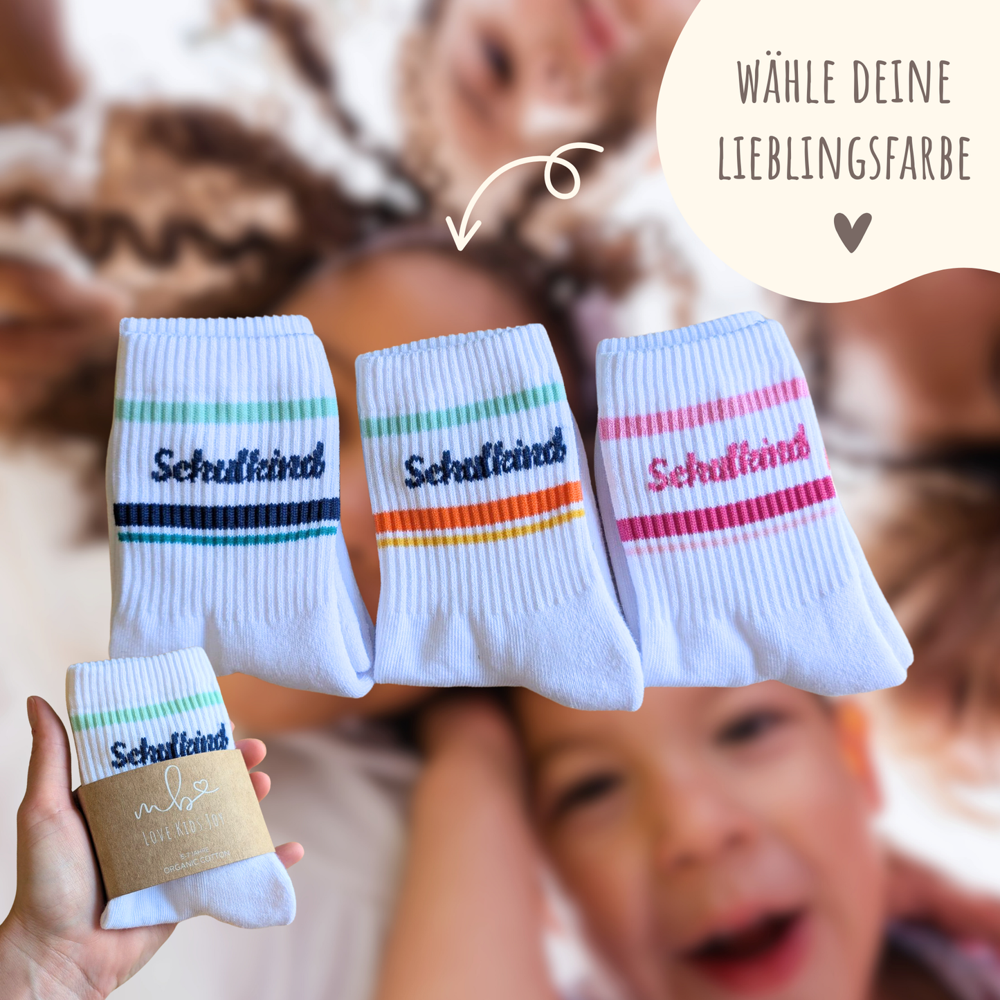 Schulkind Socken Pink | Geschenk zur Einschulung