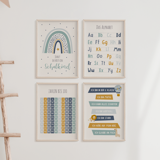 kinderzimmerposter-jungs-lernposter-einschulung-blau-4er-set
