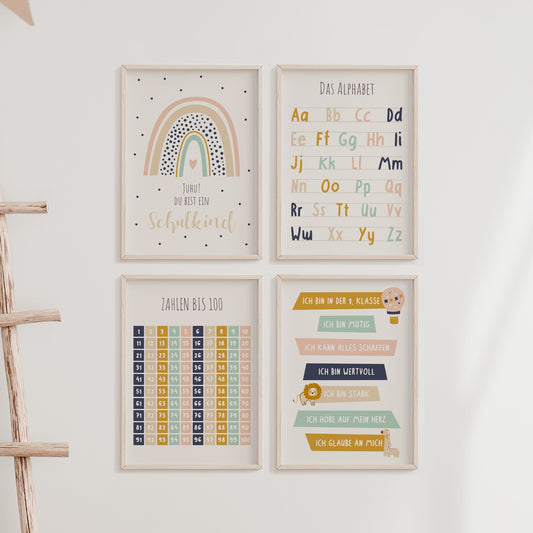 kinderzimmerposter-einschulung-bunt-4er-set