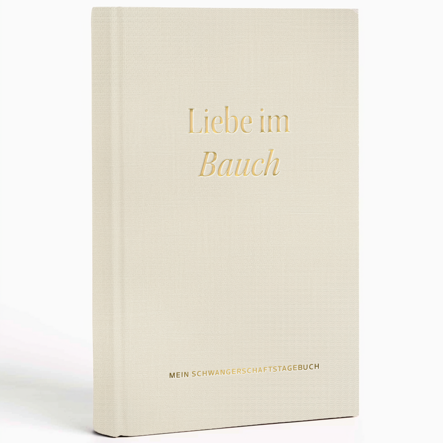Schwangerschaftstagebuch aus Leinen | Goldgravur