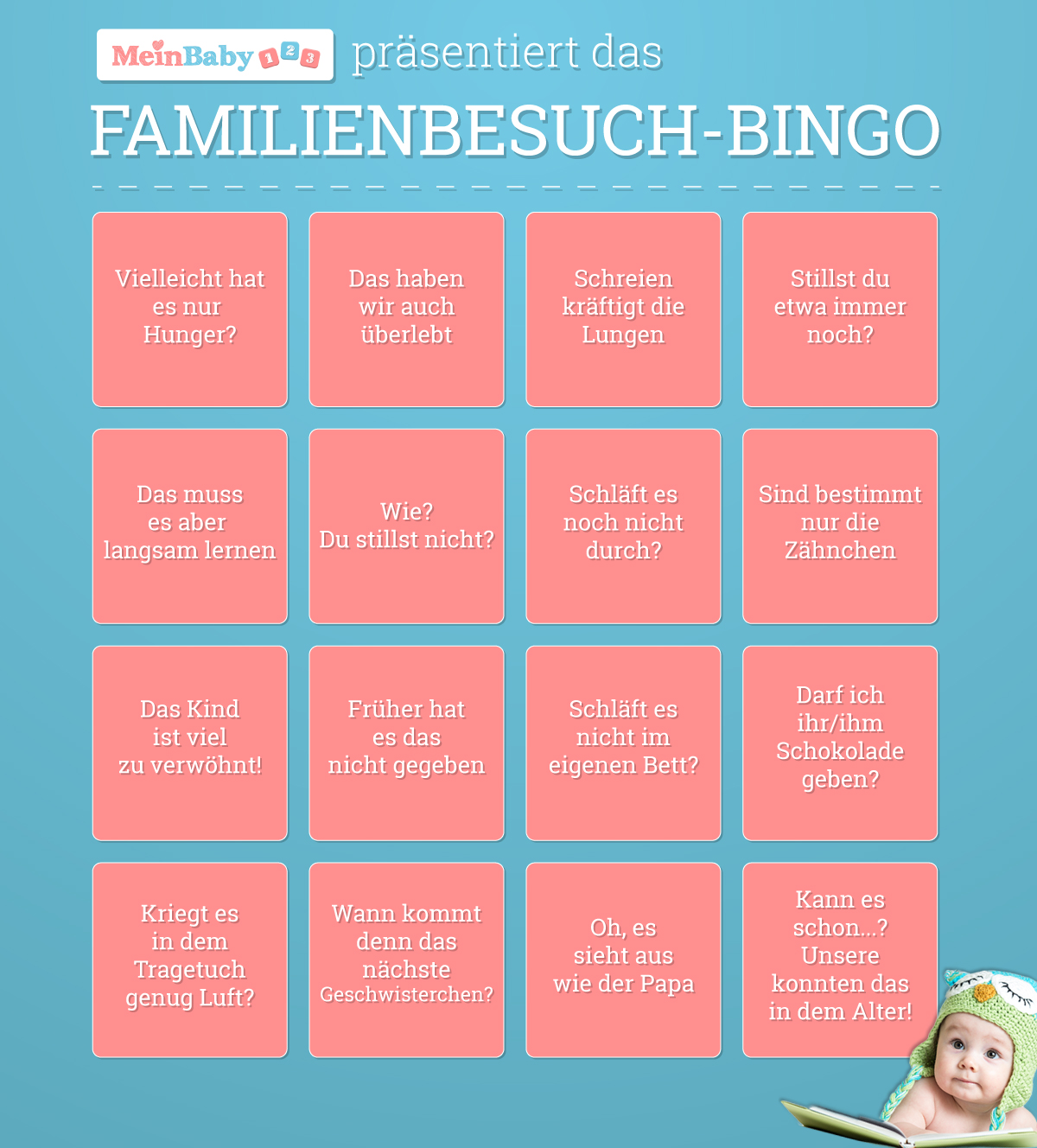 Bullshit Bingo für den Familienbesuch