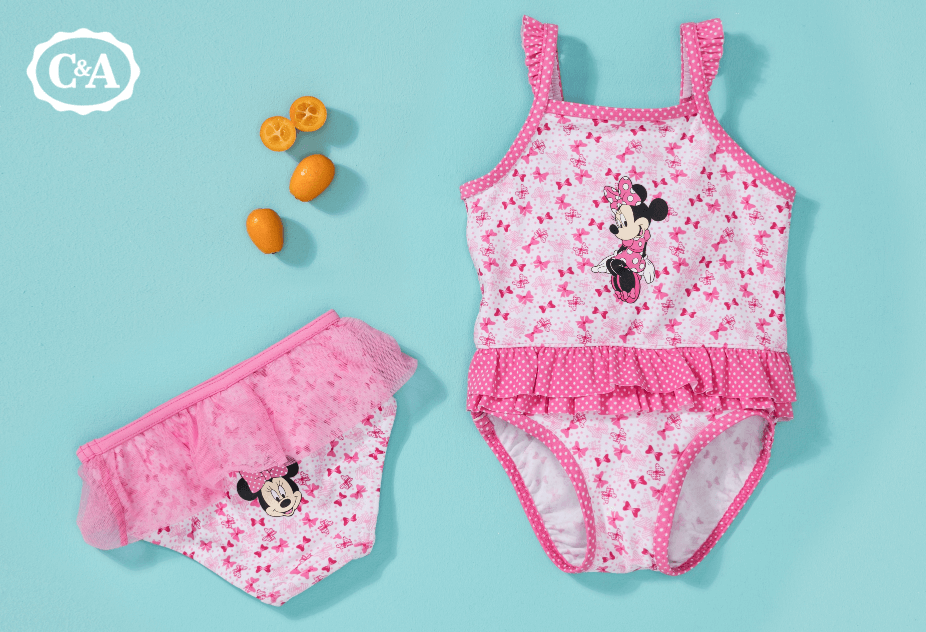 Pinker Minnie Mouse Badeanzug für Babys