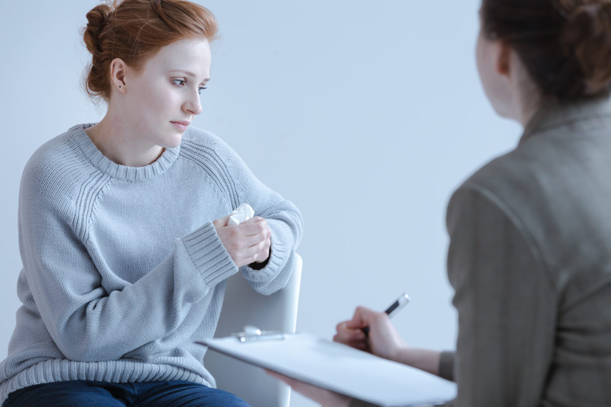 Frau in psychologischer Behandlung