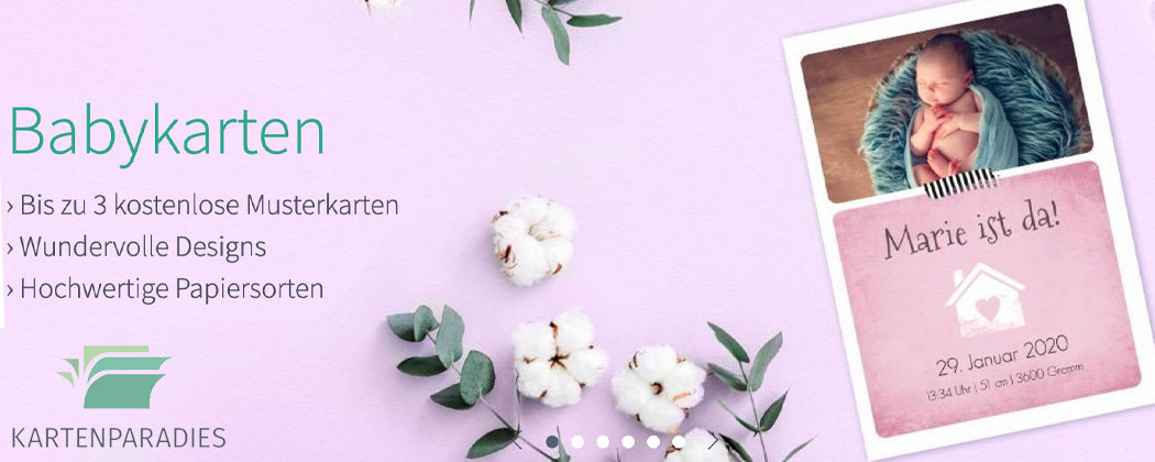 Banner: TIPP: Personalisierte Babykarten gestalten