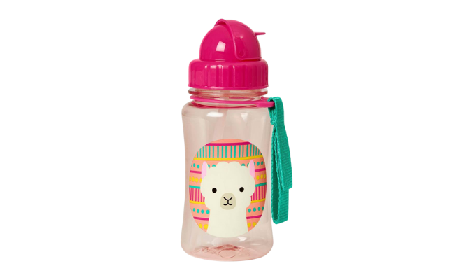 Trinkflasche mit Strohhalm „Zoo“ SKIP HOP® - pink lama