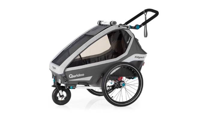 Qeridoo® Kinderfahrradanhänger Kidgoo1 Grey