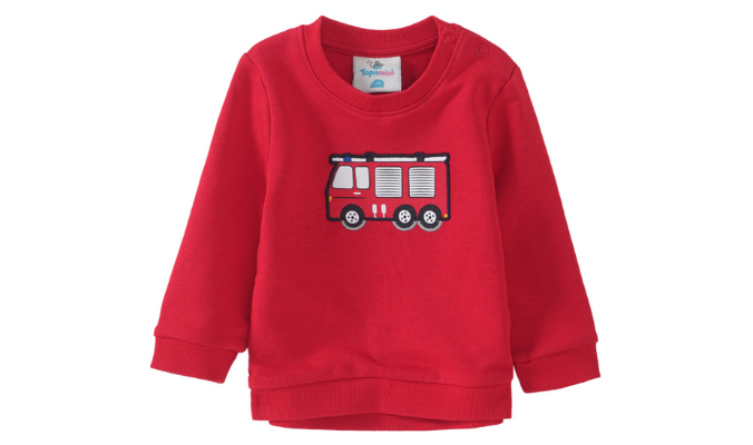 Baby Sweatshirt mit Feuerwehr-Applikation