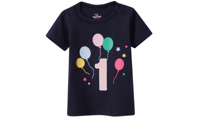Baby T-Shirt mit Geburtstagszahl