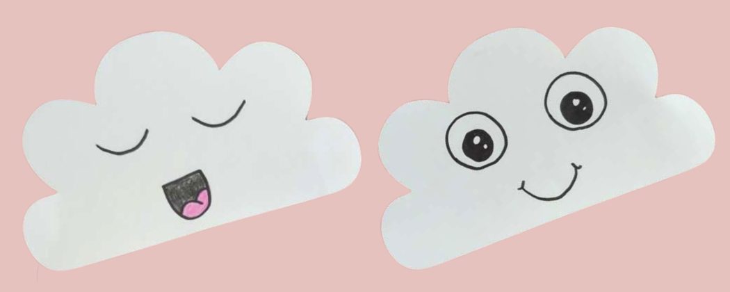 Banner: Niedliche Wolken aus Papier
