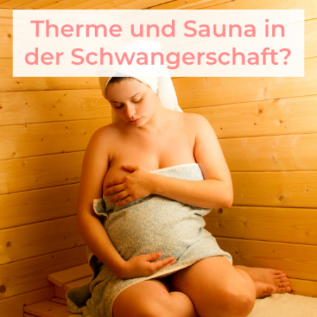 Schwangere sitzt in Sauna
