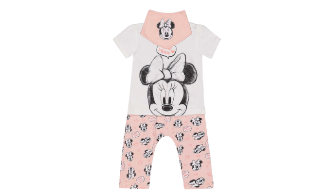 Newborn Set aus Shirt, Leggings und Lätzchen - Minnie Mouse