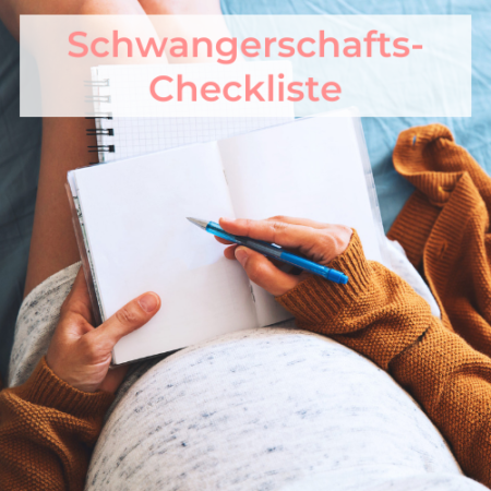 Schwangerschafts-Checkliste Schwangere hakt ab