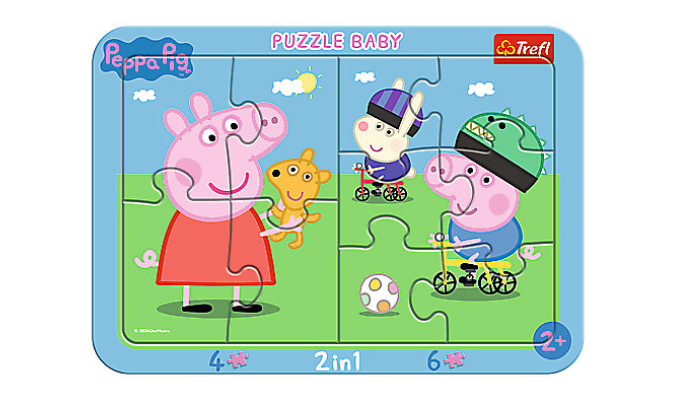 Baby-Puzzle mit Rahmen Happy Peppa Pig, 4/6 Teile