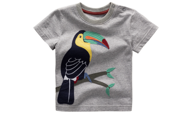 Baby T-Shirt mit Tukan-Applikation
