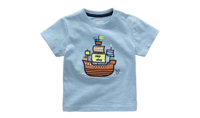 Baby T-Shirt mit Schiff-Applikation