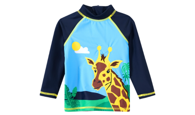 Baby UV-Badeshirt mit Giraffen-Motiv