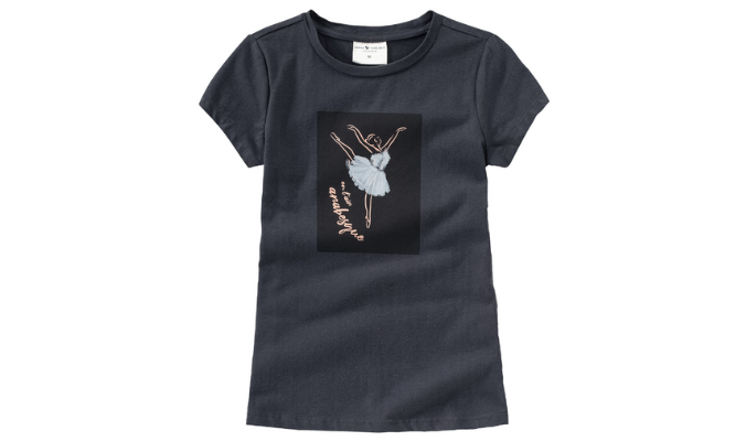 T-Shirt mit Ballerina-Motiv