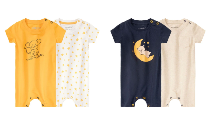 lupilu Baby Jungen Pyjama, 2 Stück, aus reiner Bio-Baumwolle