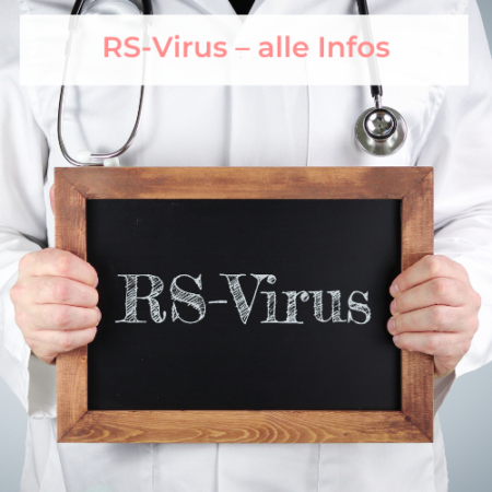 Arzt hält Schild mit Aufschrift RS-Virus