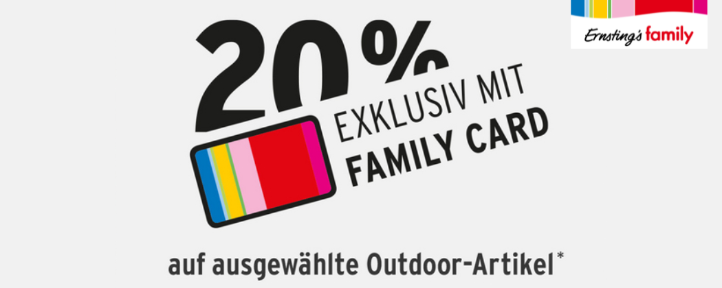 20% Rabatt auf Outdoor Mode bei Ernsting’s family