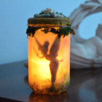 Tinker Bell Glas Schattenlampe bei Etsy