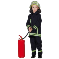 2tlg. Kostüm "Feuerwehrmann" in Dunkelblau/ Gelb