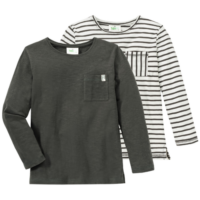 2 Kinder Langarmshirts mit Flammgarn