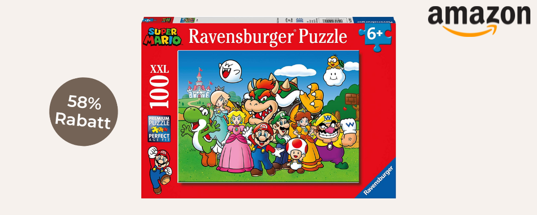 Ravensburger Kinderpuzzle mit Super Mario - 58% Rabatt sichern
