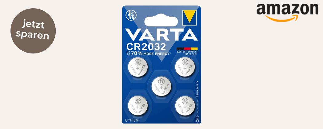 VARTA Batterien Knopfzellen CR2032 bei Amazon - 78% Rabatt