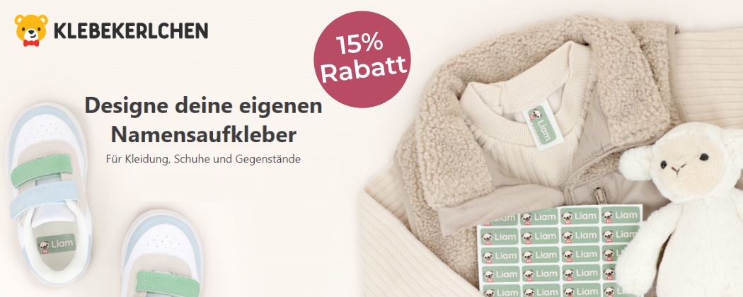 Namensaufkleber bei Klebekerlchen - inkl. 15% Rabatt