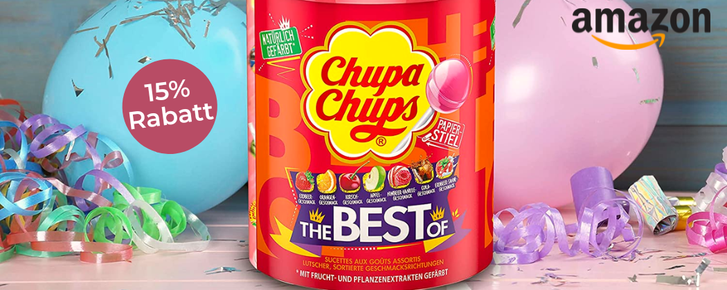 Chupa Chups bei Amazon - mit 50 Lutscher & 15% Rabatt
