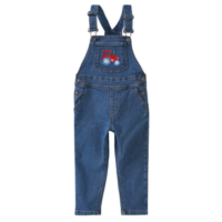 Jungen Jeanslatzhose mit Trecker-Stickerei