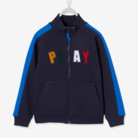 Jungen Sweatjacke mit Schriftzug „Play“ - dunkelblau