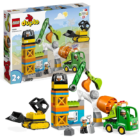 LEGO 10990 DUPLO Baustelle mit Baufahrzeugen, Kran, Bulldozer und Betonmischer-Spielzeug