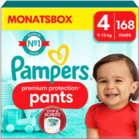 Pampers Premium Protection Pants, Gr. 4, 9-15kg, Monatsbox (1x 168 Windeln)