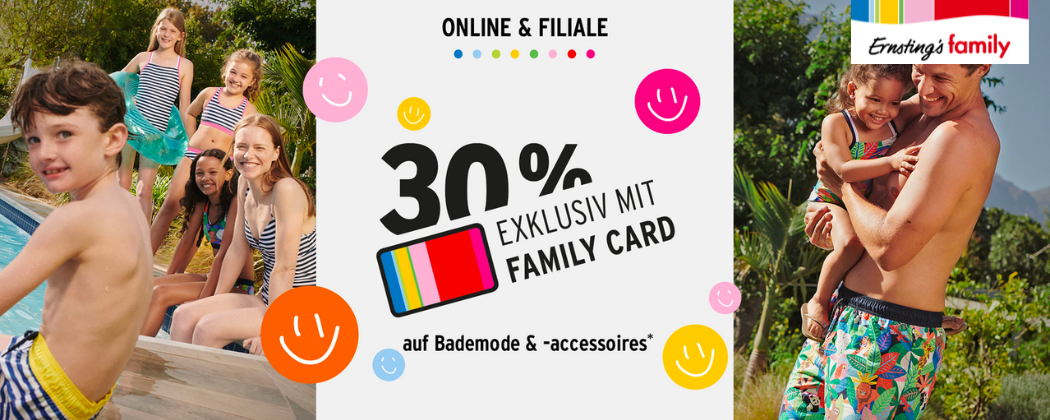 30% Rabatt auf Bademode bei Ernsting's family