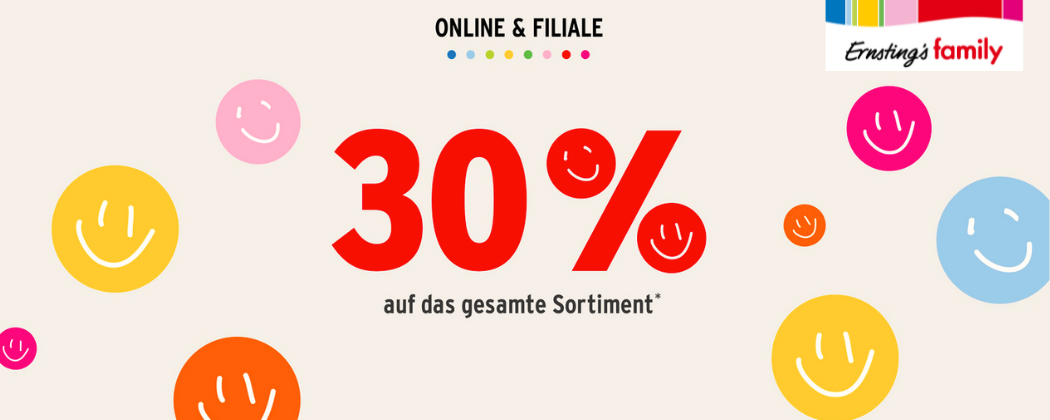 ❤️ 30% Rabatt auf ALLES bei Ernsting's family