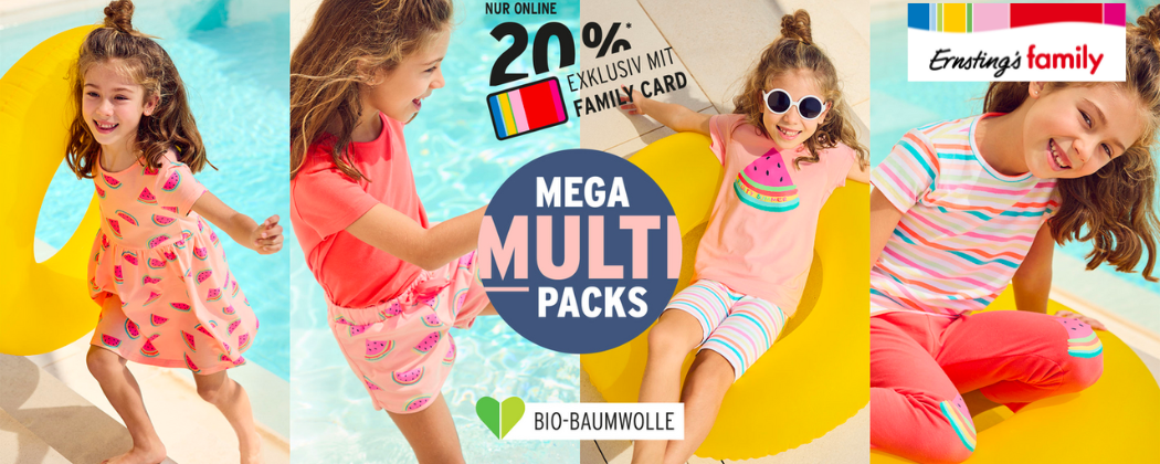 20% Rabatt auf Mega-Multipacks bei Ernsting's family