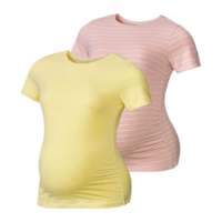 esmara® Damen Umstandsshirts, 2 Stück, mit hohem Baumwollanteil