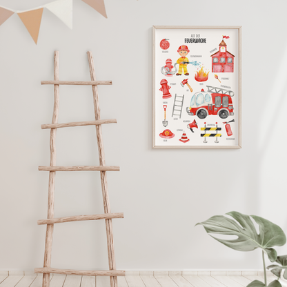 Kinderzimmerposter | Feuerwehr A2