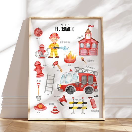 Kinderzimmerposter | Feuerwehr A2