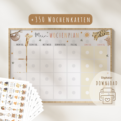 Wochenplan für Kinder | Montessori | zum Ausdrucken | Boho