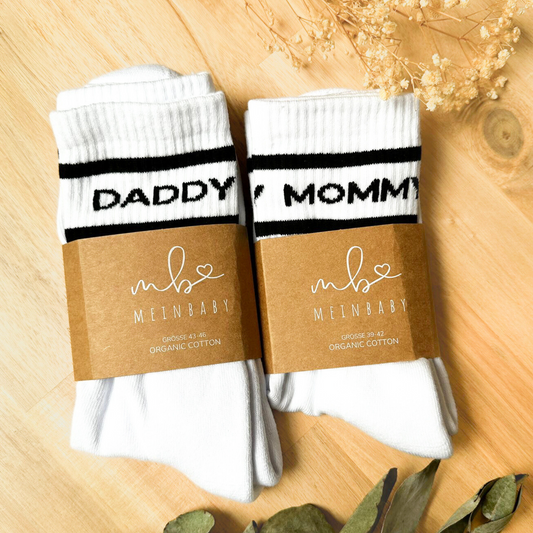 Stylische Retro-Socken Mommy & Daddy Set