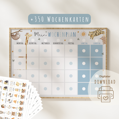 Wochenplan für Kinder | Montessori | zum Ausdrucken | Boho
