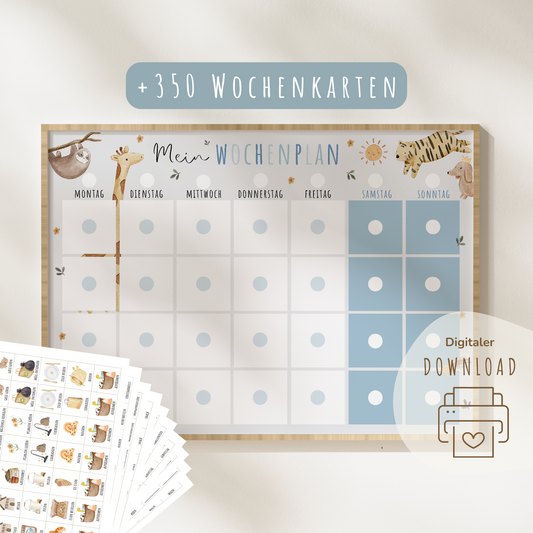 Wochenplan für Kinder | Montessori | zum Ausdrucken | Boho