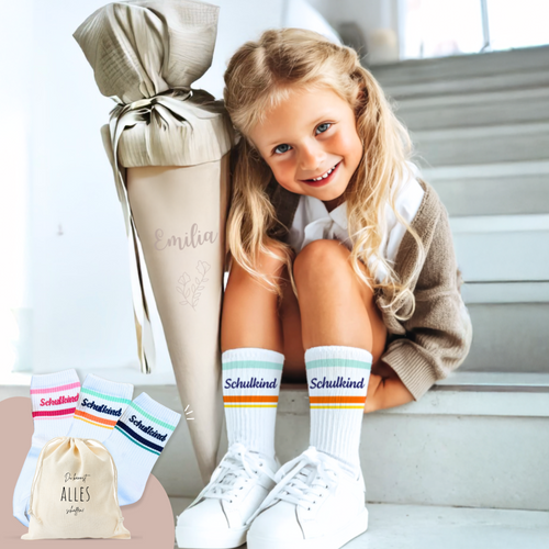 Schulkind Socken Bunt | Geschenk zur Einschulung
