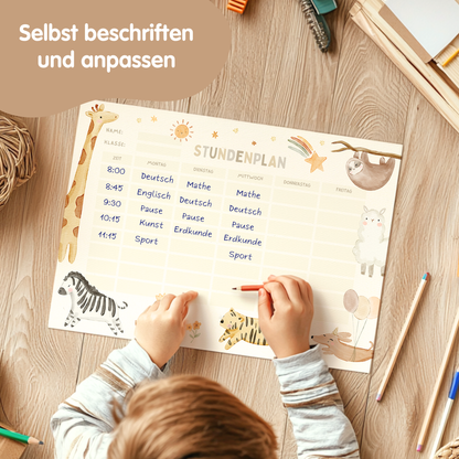 Stundenplan für Kinder | zum Ausdrucken | Boho