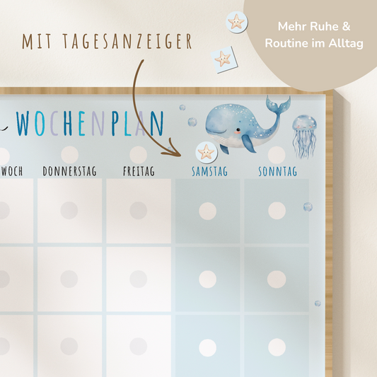 Wochenplan für Kinder | Montessori | zum Ausdrucken | Unterwasserwelt