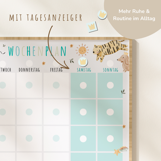 Wochenplan für Kinder | Montessori | zum Ausdrucken | Boho
