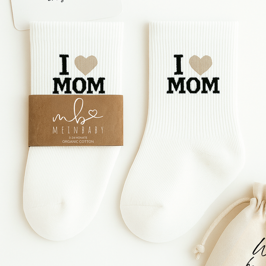Geschenk zur Geburt Baby  – Babysocken Set inkl. Karte & Baumwollsäckchen